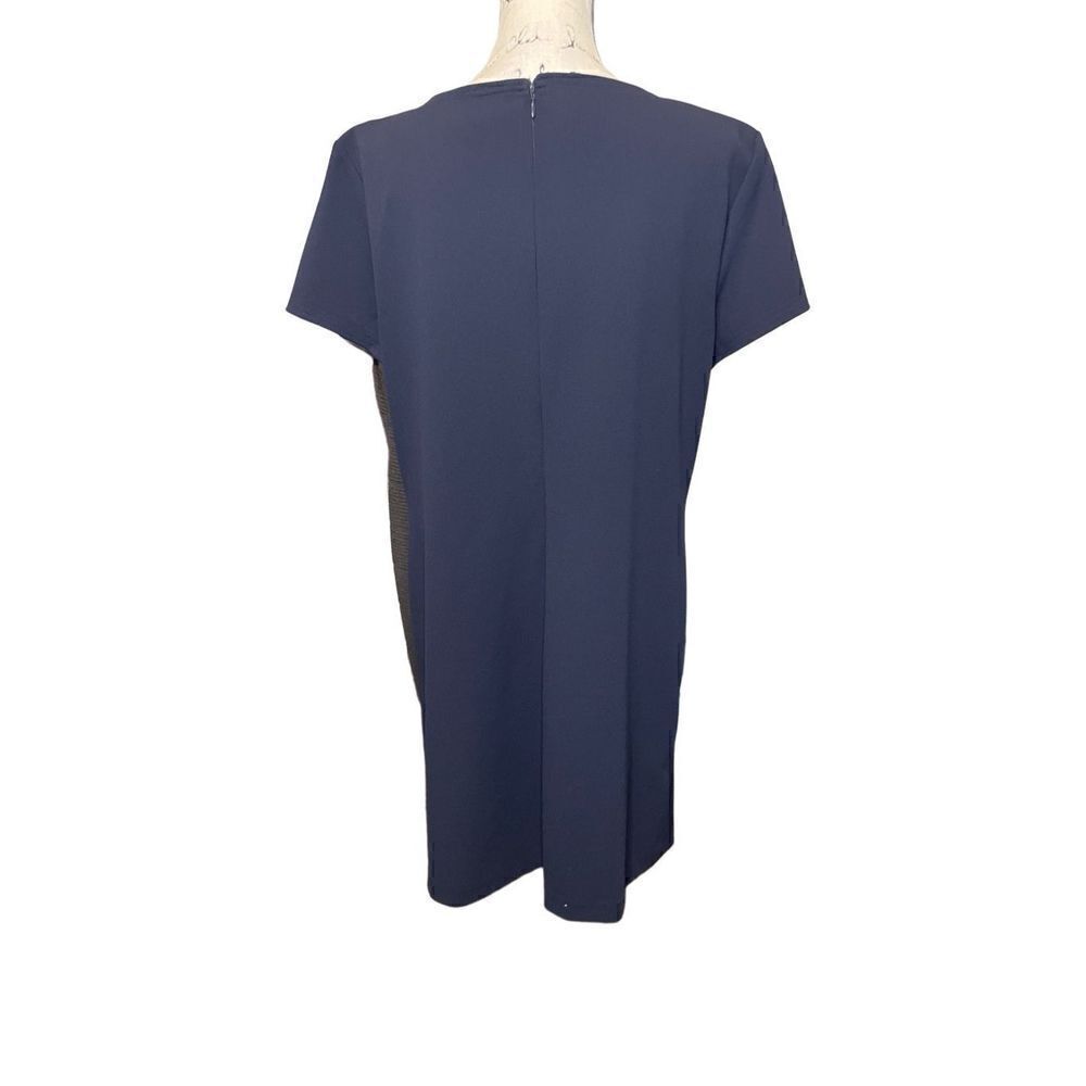 Tommy Hilfiger Scuba Crepe Pocket Shift Dress in Navy Size 16 - Picture 2 of 5